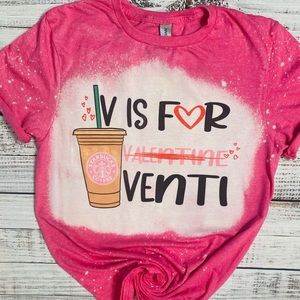 V is for Venti Starbucks valentines sublimation T-shirt